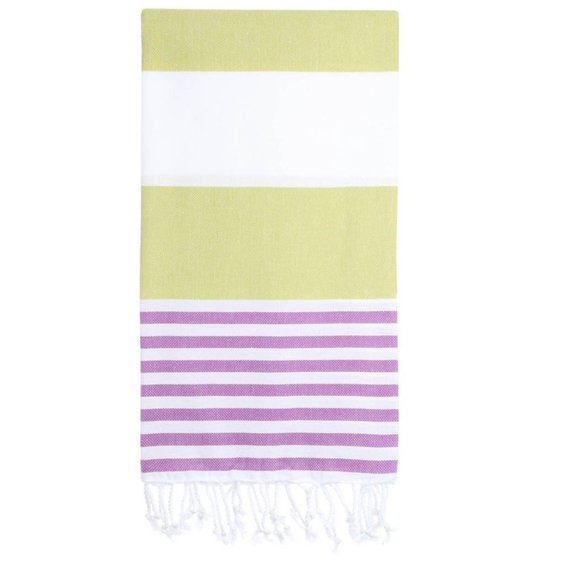 Sand Free Orchid Olive Turkish Cotton Beach Bath Towel - Citizens of the Beach - Picture 1 of 1